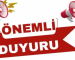 ÖNEMLİ DUYURU